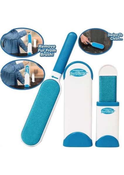Evcil Hayvan Tüy Toz Toplayıcı ve Temizleyici Fırça Seti 2'li Mavi modelleri