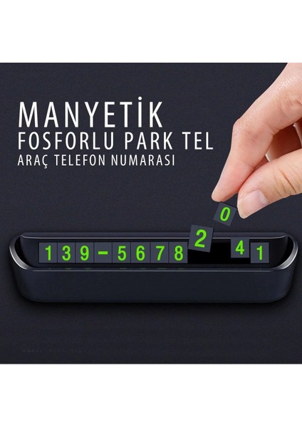 Fosforlu Açılır Kapanabilir Numaratör Ön Torpido Üstü Telefon Numarası Göstergesi