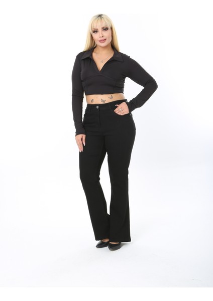 Ispanyol Paça Likralı Büyük Beden Kot Pantolon modelleri