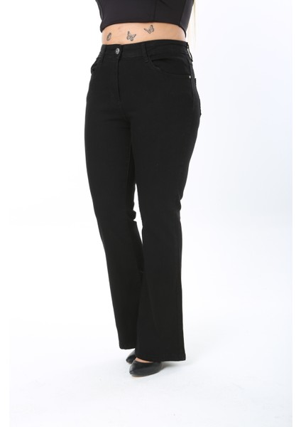 Ispanyol Paça Likralı Büyük Beden Kot Pantolon indirimleri