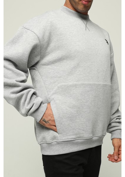 Oversize Kanguru Cepli Bisiklet Yaka Sweatshirt fırsatları
