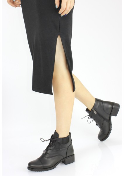 Kadın Hakiki Deri Ortopedik Fermuarlı Kısa Klasık Bot M24/KB1730 modelleri