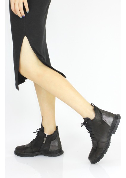 Kadın Hakiki Deri Ortopedik Fermuarlı Günlük Spor Tarz Bot M24/KB4240 indirimleri