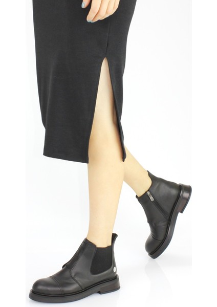 Kadın Ortopedik Hakiki Deri Lastik Boğazlı Kısa Klasık Bot M24/KB1770 fırsatları