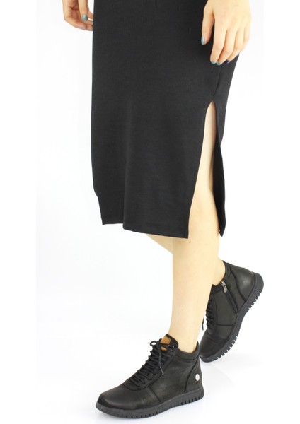 Kadın Hakiki Deri Ortopedik Fermuarlı Spor Düz Taban Bot M24/KB4205 fiyatları