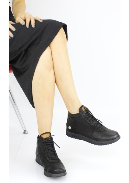 Kadın Hakiki Deri Ortopedik Fermuarlı Spor Düz Taban Bot M24/KB4205 modelleri