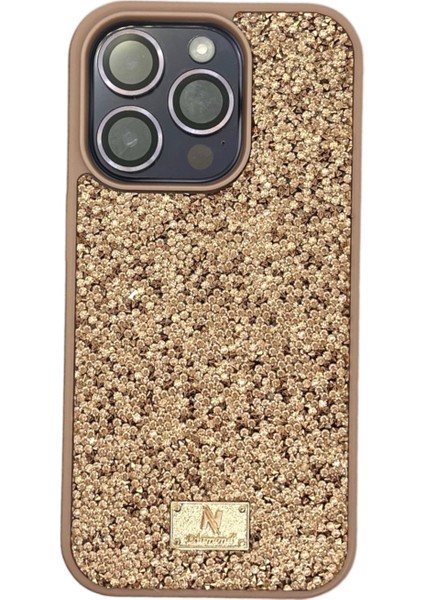 Apple iPhone 13 Pro Premium Stone Silikon Kapak Gold