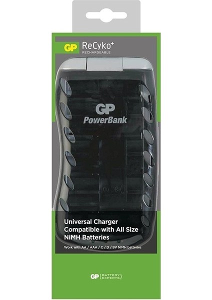 Gp PB19GSMTB-2GB1 Unıversal P.b. Tüm Boylar  Şarj Cihazı (AA-AAA-9V-C-D Boy Tüm Modeller Şarj Cihazı) 1,2 V Yok Şarj Cihazları 0850-0004 1 Adet