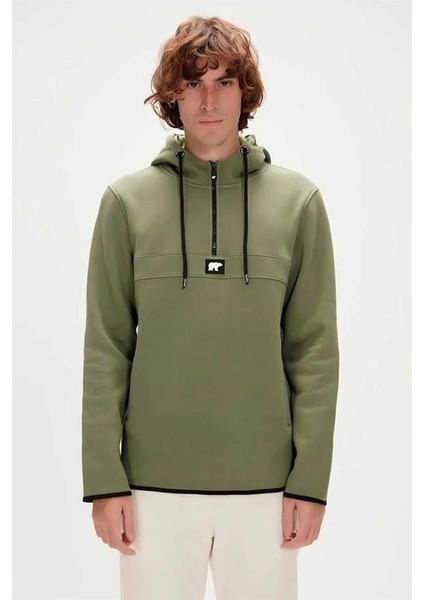 Bad Bear Defence Half-Zip Hoodie Erkek Sweatshirt 19.02.27.027THYME