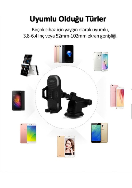 L23 Siyah Vakumlu Telefon Tutucu