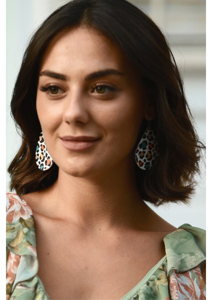 Kadın Deri Küpe Damla Model Çelik Kancalı Kararmaz fırsatları