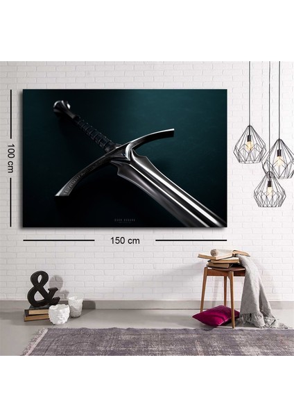Dekoratif Baskı Kılıç Kanvas Tablo