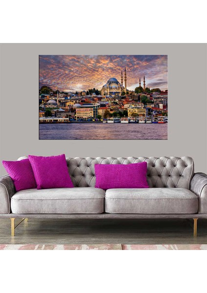 Dekoratif Baskı Istanbul Gün Batımı Kanvas Tablo