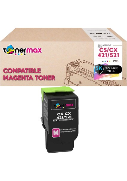 Lexmark CS421-78C5XM0 Kırmızı Muadil Toner Yüksek Kapasiteli / CS421 / CX421 / CS521 / CX521 / CS622 / CX622 / CS625 / CX625
