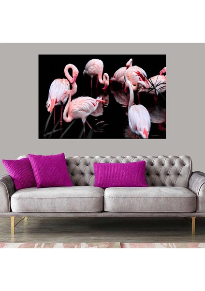 Dekoratif Baskı Flamingo Kanvas Tablo