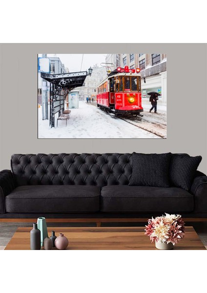 Dekoratif Baskı Tramvay Kanvas Tablo