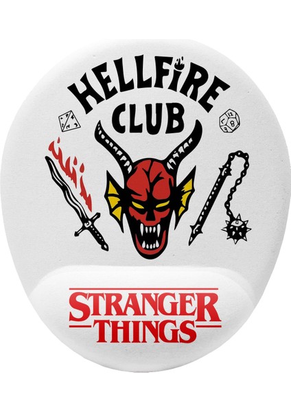 Stranger Things Hellfire Bilek Destekli Kaymaz Buruşmaz Kırılmaz Mouse Pad