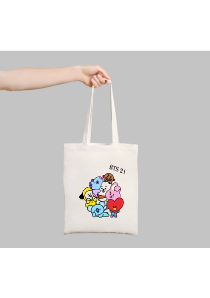 Bts K-Pop, Korean Pop Tasarım Bts 21 Tote Bag Bez Çanta fiyatları