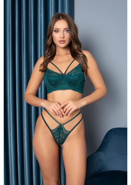 Desteksiz Dantel Bralet Takım