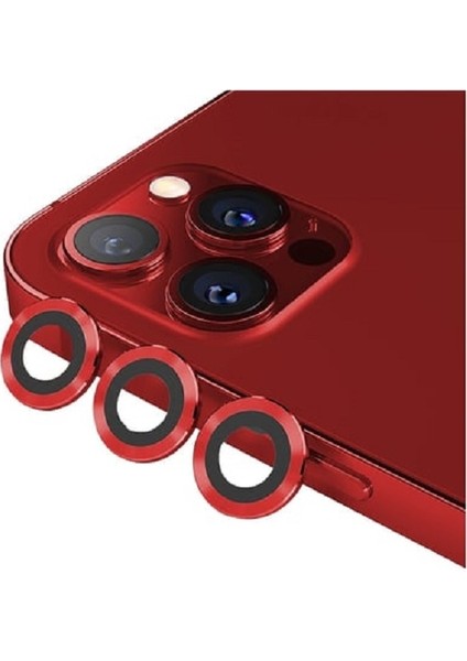 Iphone 11 Pro/11 Pro Max/12 Pro Kırmızı Uyumlu Kamera Lens Koruyucu Cam