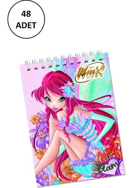 Winx Bloknot A7 Spiralli Mini 48 Adet