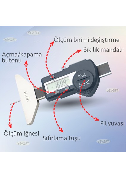 5114-25 Lastik Derinlik Kumpası 0-25 mm