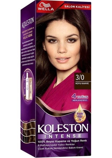 Koleston Intense Saç Boyası 3/0 Koyu Kahve - Salon Kalitesi