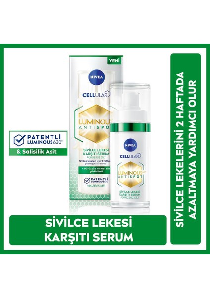 Sivilce Karşıtı LUMINOUS630 Serum ve Derma Skin Clear Temizleme Jeli, Salisilik Asit, Yağlı Cilt