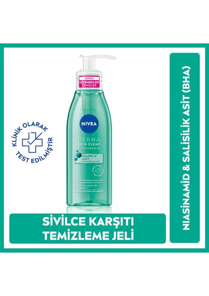 Sivilce Karşıtı LUMINOUS630 Serum ve Derma Skin Clear Temizleme Jeli, Salisilik Asit, Yağlı Cilt