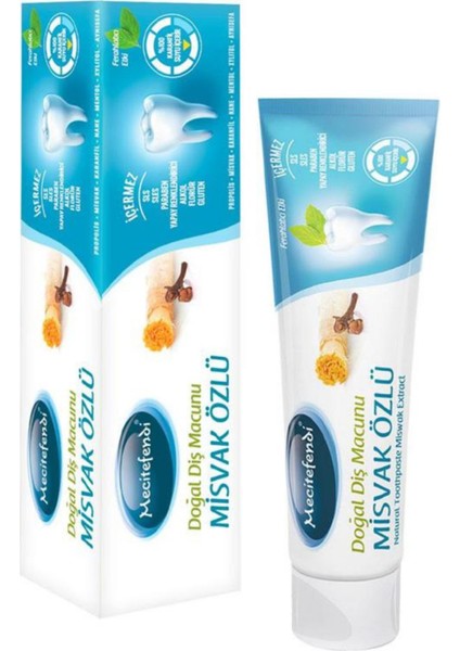 3 Adet Misvak Özlü Doğal Diş Macunu Florürsüz 75 ml modelleri