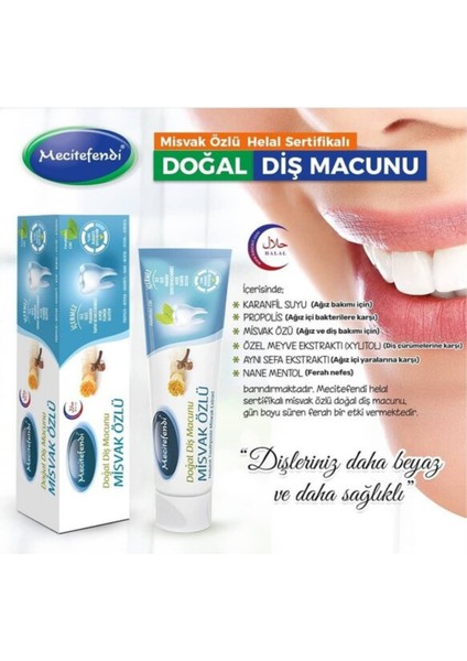 3 Adet Misvak Özlü Doğal Diş Macunu Florürsüz 75 ml fırsatları