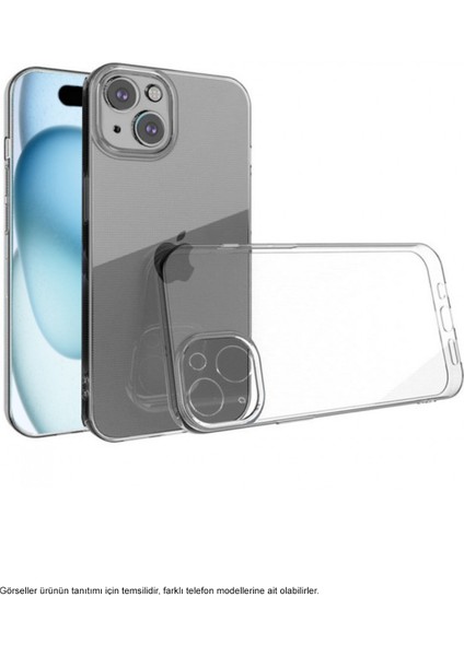 Apple iPhone 15 Kapak Kamera Korumalı Süper Silikon Şeffaf Kılıf