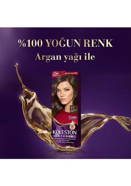 Koleston Intense Saç Boyası 5/1 Ekstra Küllü Kahve - Salon Kalitesi