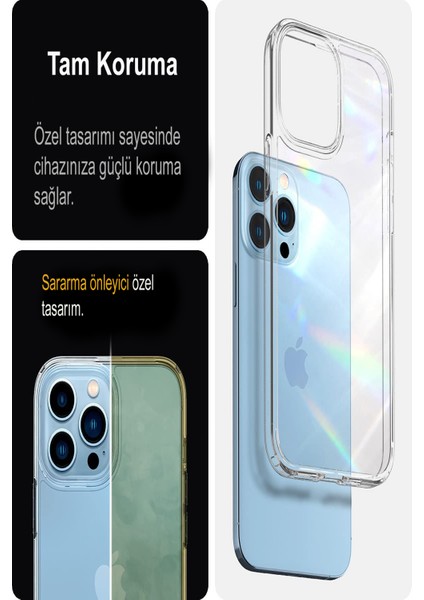 Case World Apple iPhone 15 Pro Max Kapak Şeffaf Süper Silikon Kılıf