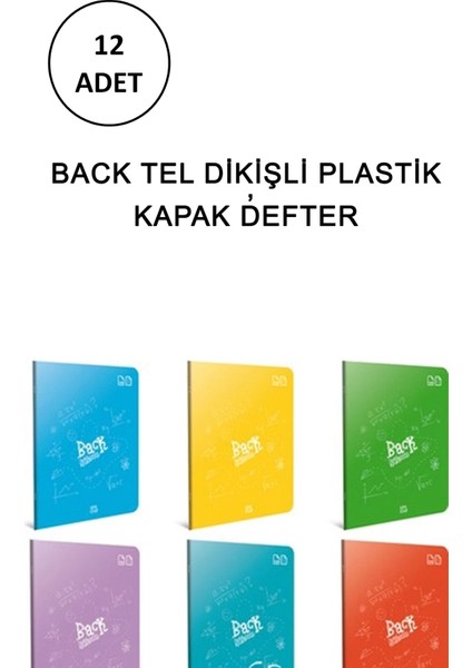 Back Tel Dikişli Plastik Kapak Defter A5 60 Yaprak Çizgili