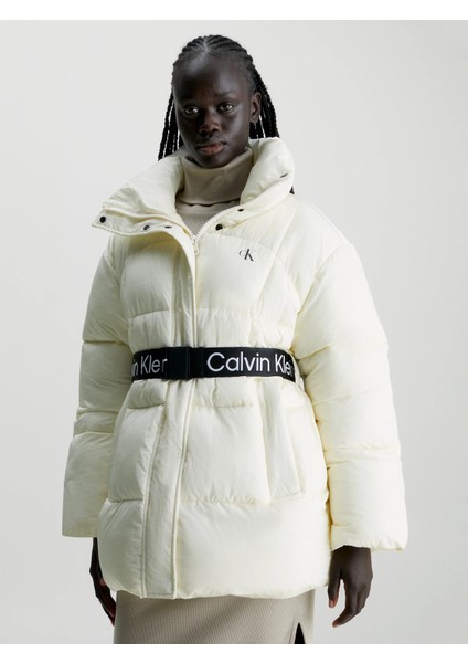 Calvin Klein Belted Long Puffer Jacket Kadın Mont