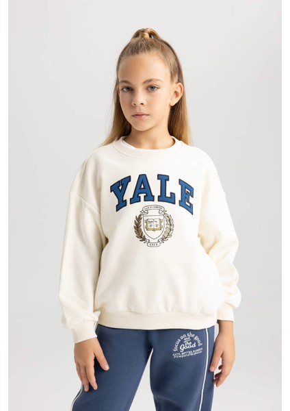 Kız Çocuk Yale University Relax Fit Bisiklet Yaka Sweatshirt A7737A823AU