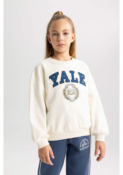 Kız Çocuk Yale University Relax Fit Bisiklet Yaka Sweatshirt A7737A823AU modelleri