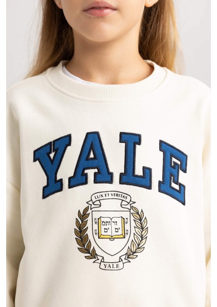 Kız Çocuk Yale University Relax Fit Bisiklet Yaka Sweatshirt A7737A823AU indirimleri