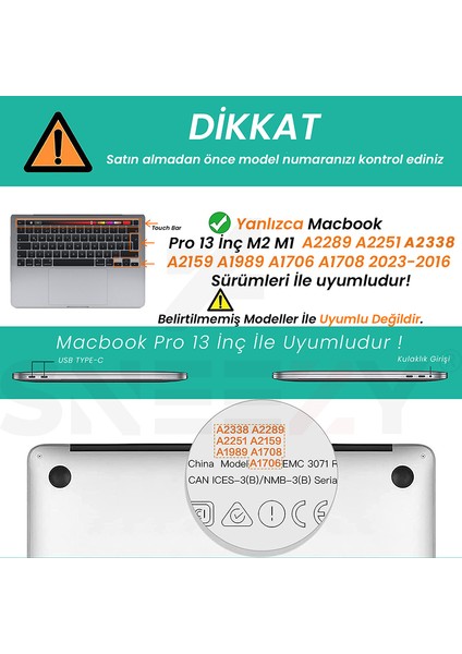 Apple Macbook Pro M1 M2 Çip 13.3″ A2338 A2289 Ile Uyumlu Kılıf Vanilla Shield Plastik Kapak