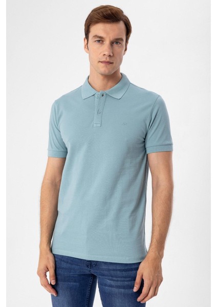 Polo Yaka Regular Kalıp Armürlü Tişört