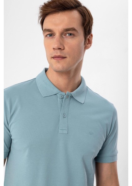 Polo Yaka Regular Kalıp Armürlü Tişört modelleri