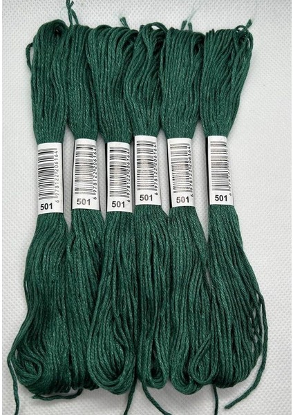 Almila 6 Adet Tek Renk Etamin Kanaviçe Bileklik Brezilya Nakış Ipi 3 501