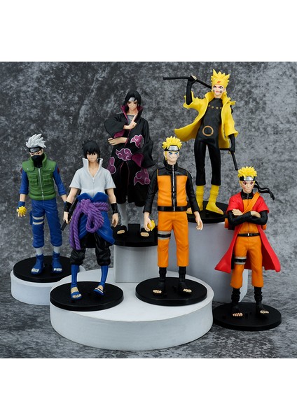 6 Canlı Aksiyon Naruto Figürü, 7 Inç Modeller, Altı Yol, Naruto, Kakashi, Sasuke, Uchiha Itachi Süsleri (Yurt Dışından) modelleri