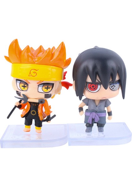 2 Adet Q-Versiyonu Naruto Figürü, Altı Yol, Naruto, Sasuke, Bebekler, Araba Süsleri, Modeller, Çizgi Roman Sergileri (Yurt Dışından)