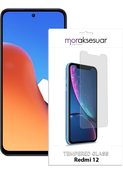 Xiaomi Redmi 12 Temperli Kırılmaz Cam Ekran Koruyucu Sert Şeffaf