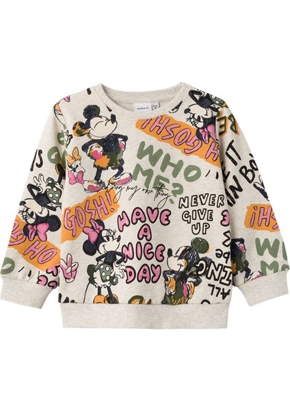 Name İt Disney Bej Kız Çocuk Sweatshirt 13221136