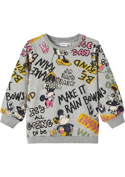 Minnie Mouse Desenli Kız Çocuk Sweatshirt - Uzun Kol Regular Fit
