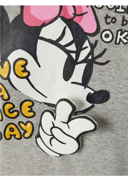 Minnie Mouse Baskılı Oversize Kız Çocuk Sweatshirt - Günlük Kullanım fırsatları