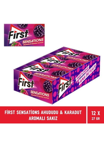 Sensations Ahududu & Karadut Aromalı Sakız 27 gr 12 Adet